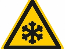 Warnschild Warnung vor Kälte